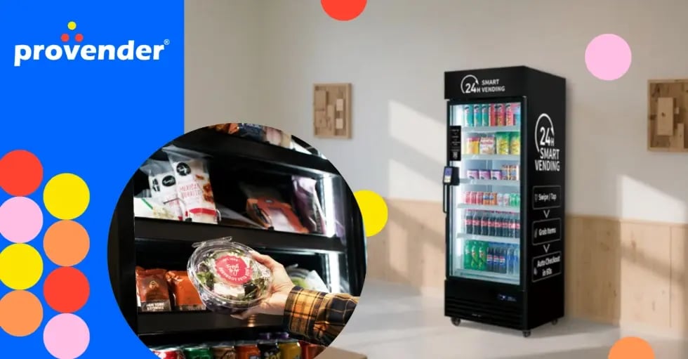 AI-powered smart vending machine with automated product dispensing.